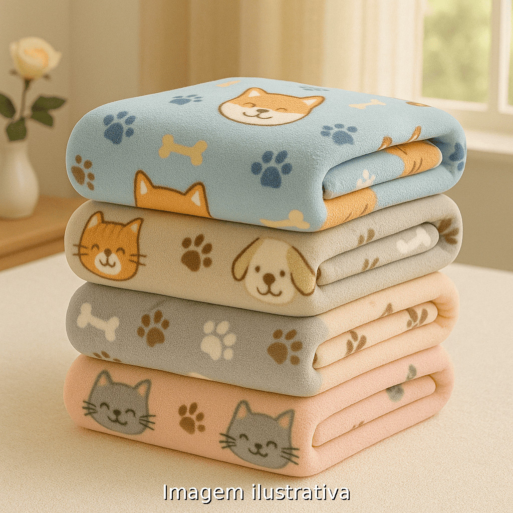 2 Manta Cobertor Pet Estampada 1,10 x 0,90m Menina