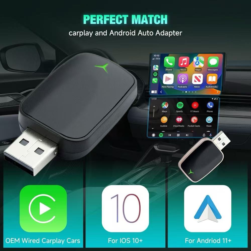 Mini 2 Em 1 Ai Box Com Fio Para Carplay Sem E Andr