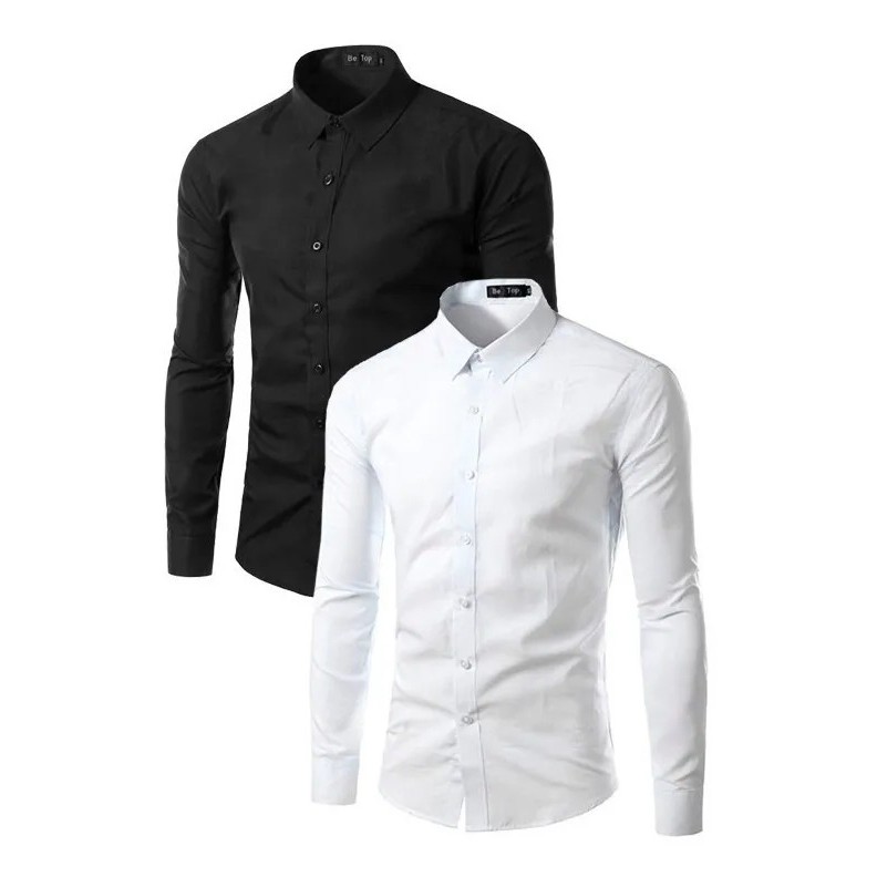 Camisa Social Executiva Slim – Kit 2 Unidade