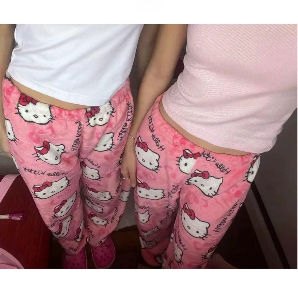 Pijamas de Flanela Kawaii Sanrio Hello Kitty Anime