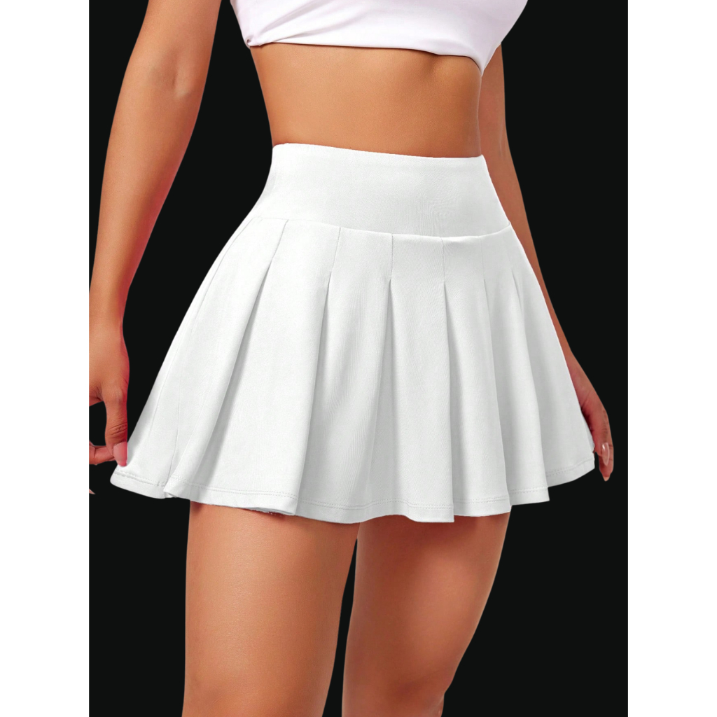 Short Saia Feminino Academia Fitness Cintura Alta 