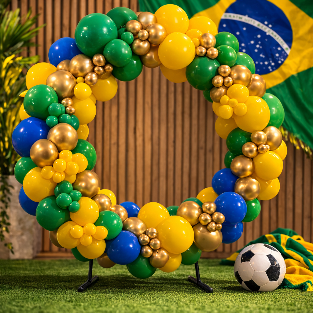 Kit 140 Balões Copa Do Mundo Brasil Verde Amarelo
