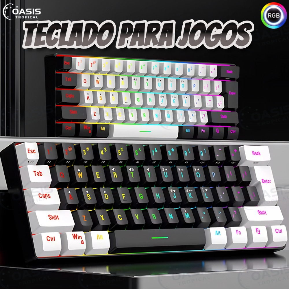 Teclado para jogos com fio 61-Key RGB Backlight Mi
