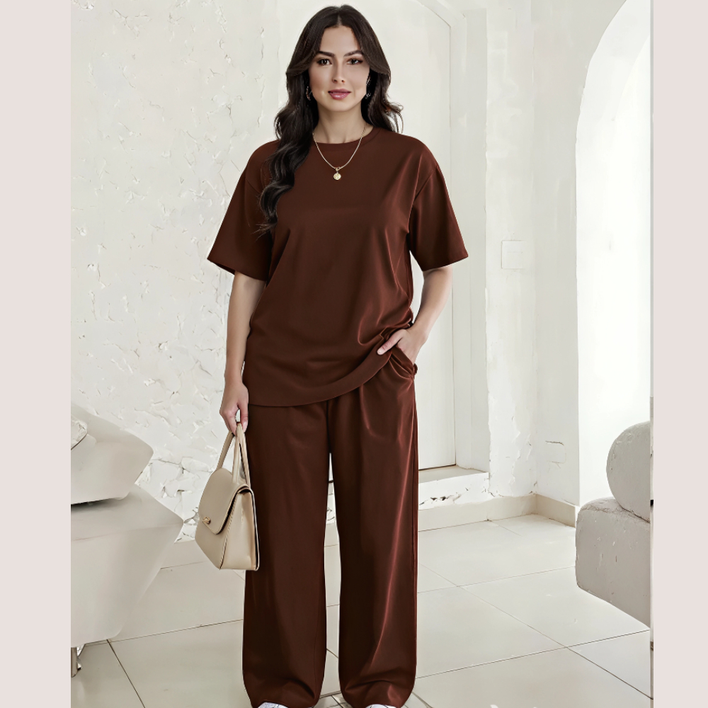 Conjunto Blusa feminina over e Calça estilo panta