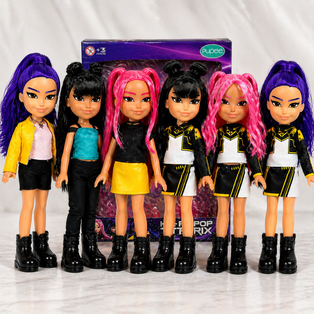 Bonecas K-Pop Trix Guerreiras Brilho Neon Articula