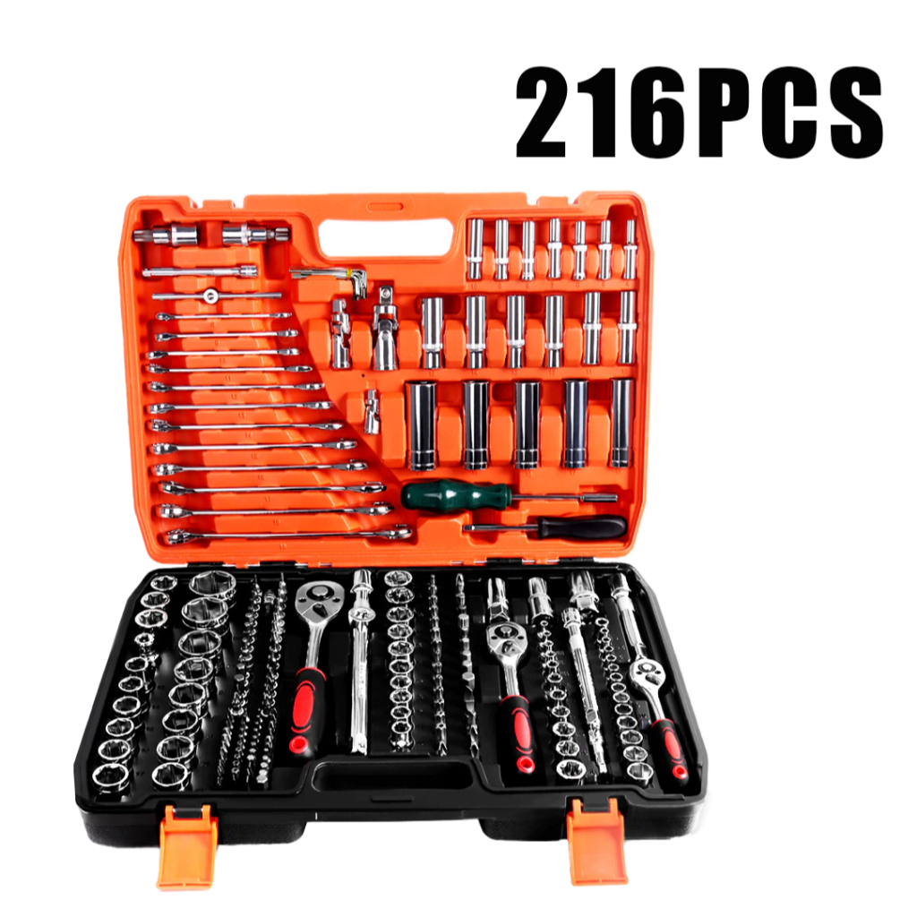 Kit 108/216 Chave Catraca Soquete Caixa De Ferrame