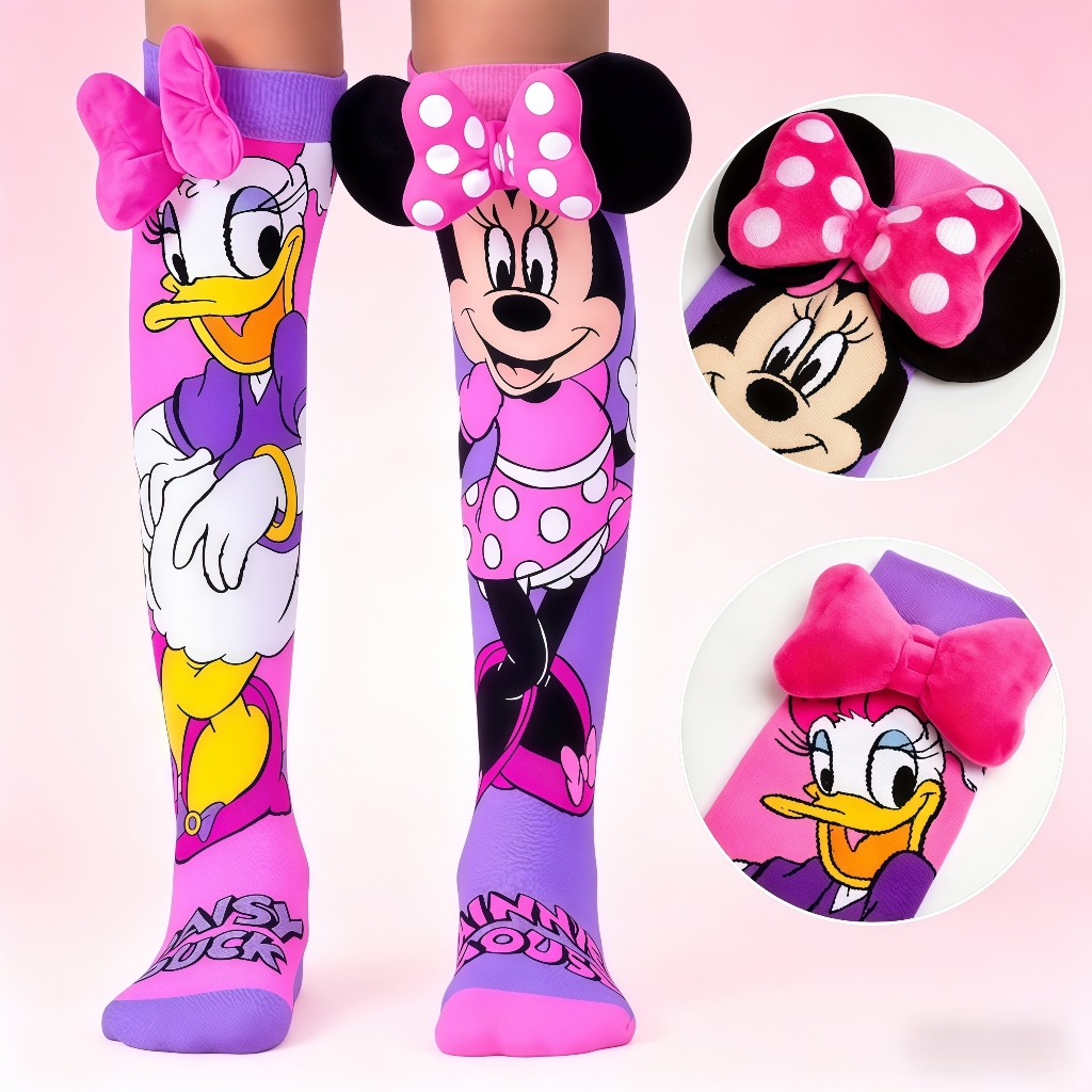 Meias 3D Cano Alto Infantil Mickey e Minnie Person