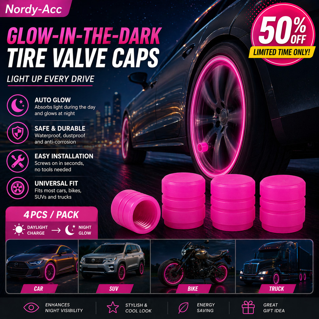 Tampa Luminosa Da Válvula Do Pneu Carro Fluoresce