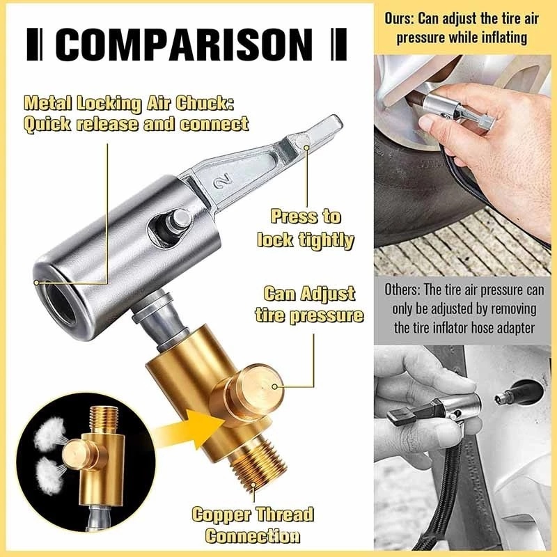 Bico Inflador de Pneus Tipo Pistola Engate Rápido