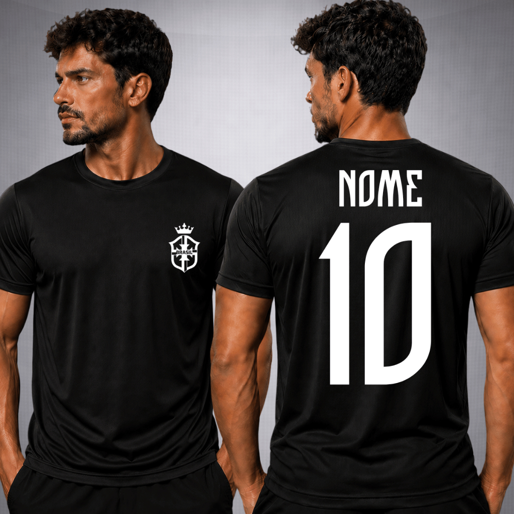 Camiseta Masculina Esportiva Dry Fit Brasil Com Se