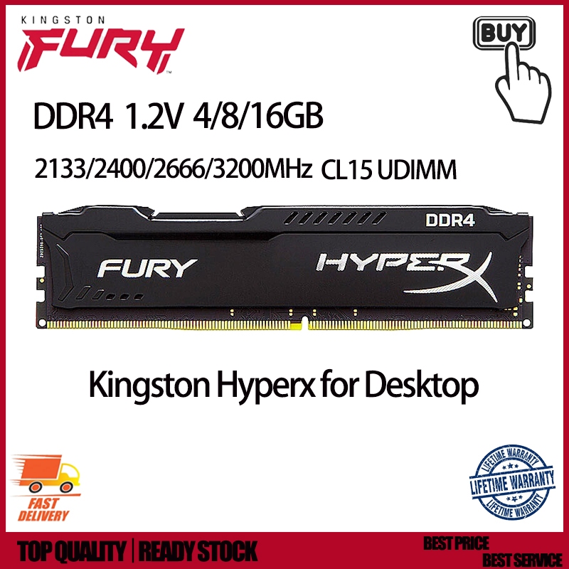 Kingston HyperX FURY RAM DDR4 4/8/16GB  2133/2400/