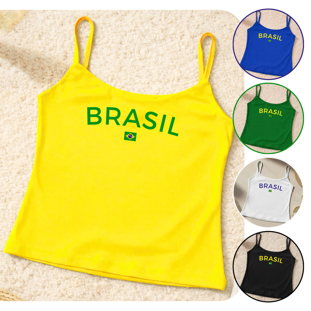 Regata de Alcinha BRASIL Blusa Feminina Copa Basic