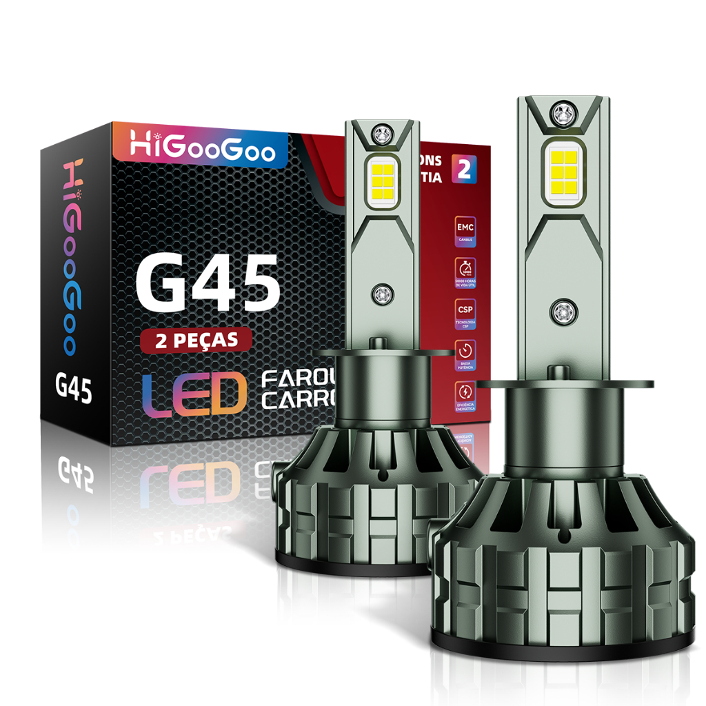 HiGooGoo G45 22000LM Luzes LED Dupla Face Para Car