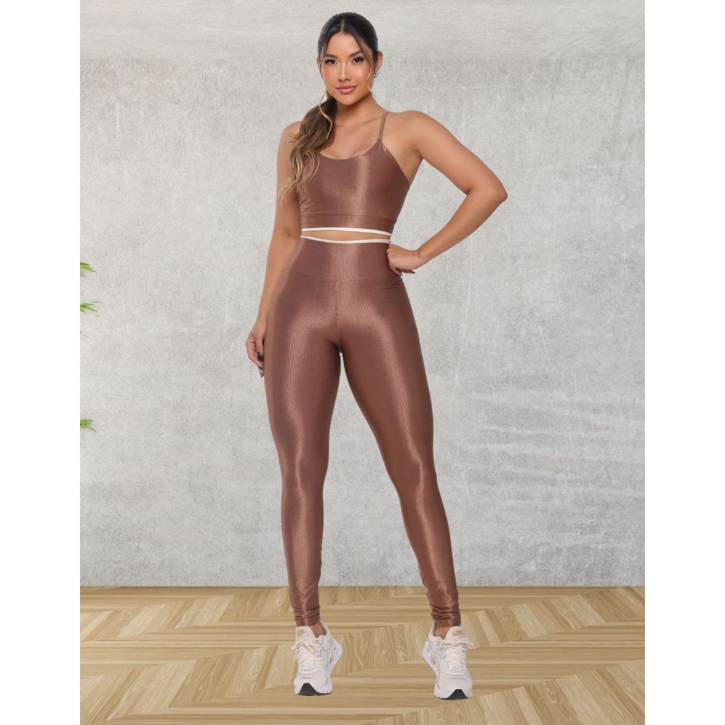 Conjunto Feminino Academia Canelado Fitness Poliam