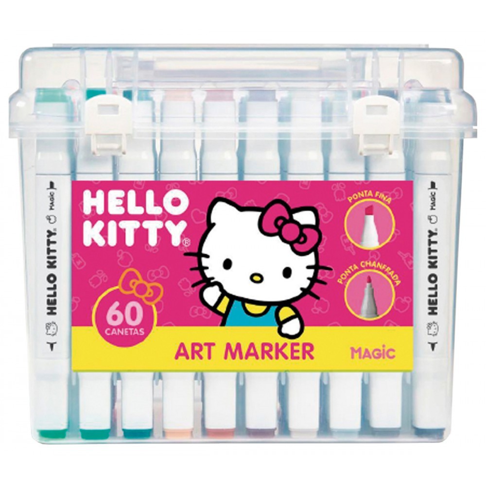 Kit Canetinha Touch Hello Kitty 60 Cores Art Marke