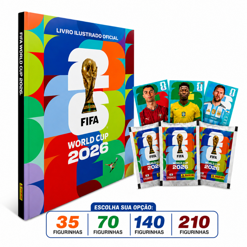 Kit Álbum Capa Dura Copa Do Mundo 2026 Oficial + 