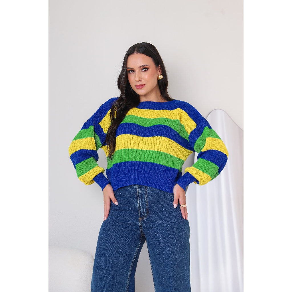 Blusa do Brasil Feminina Tricot Estilosa Elegante