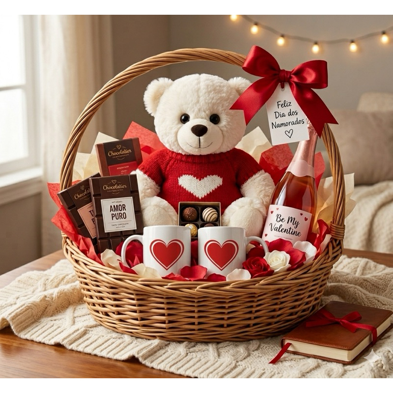Urso de Pelúcia Amor Dia dos Namorados Coração 