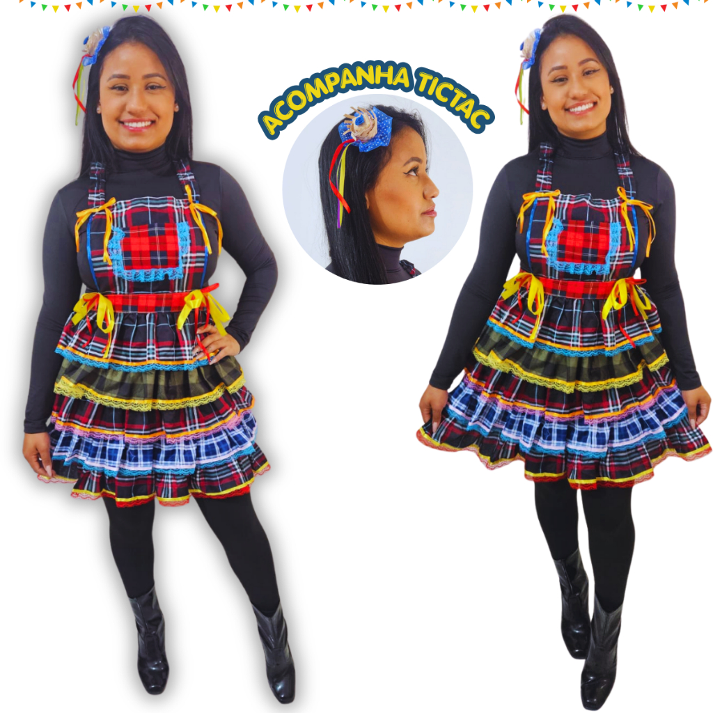 Kit Avental Festa Junina São João + TicTac Chape