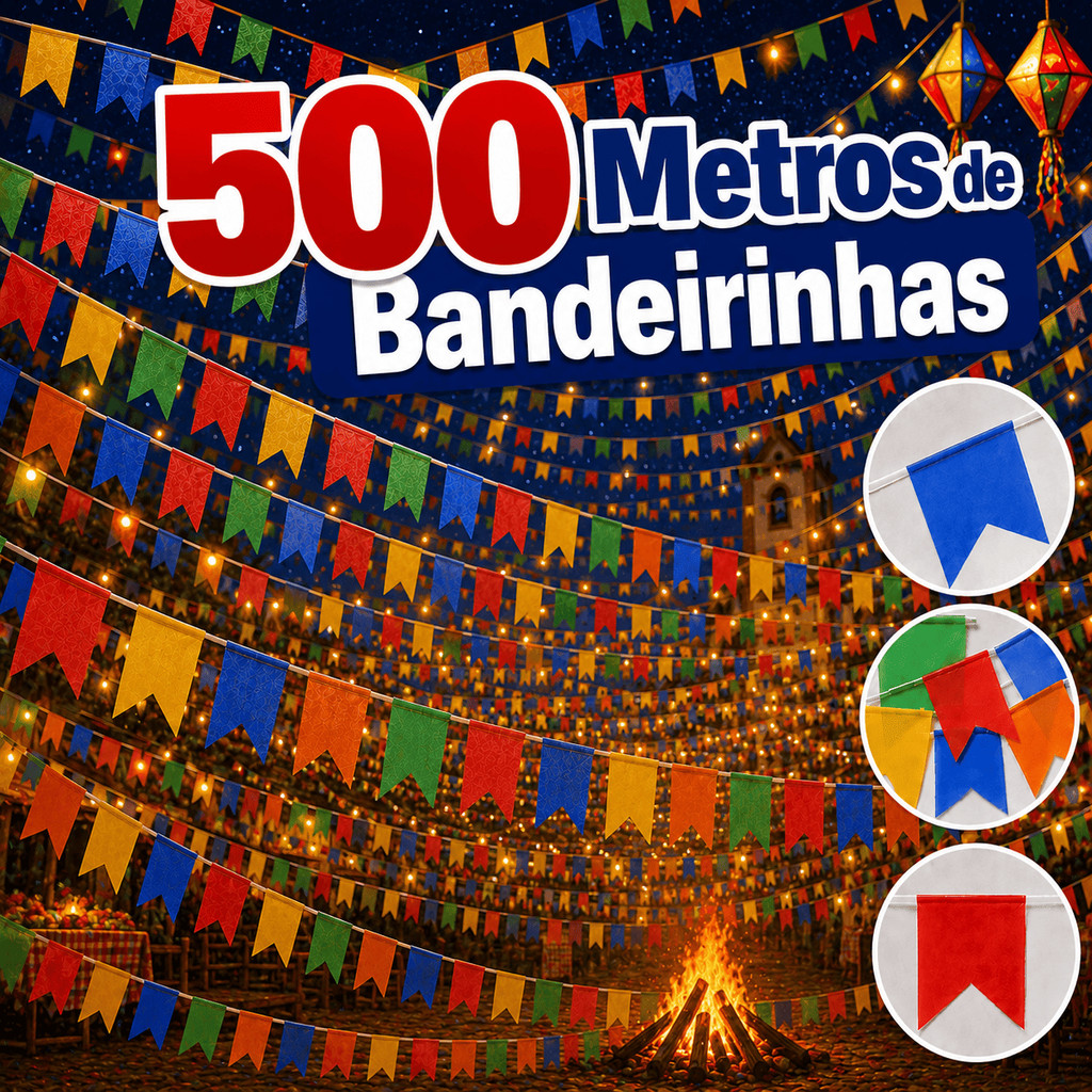 Kit Bandeirinha Festa Junina De Plástico Colorido