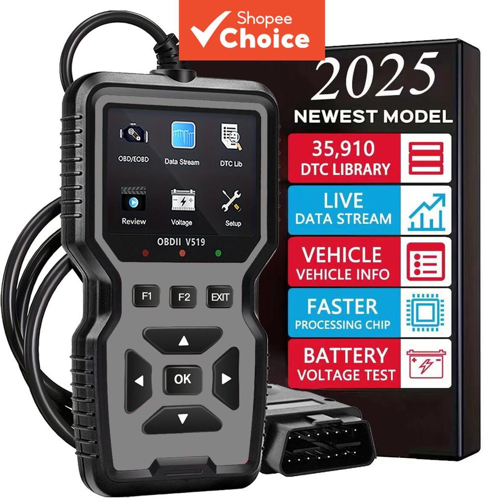 Testador de Diagnóstico de Falhas Automotivas V519, Leitor de Códigos OBD, Scanner OBD2 para Apagar