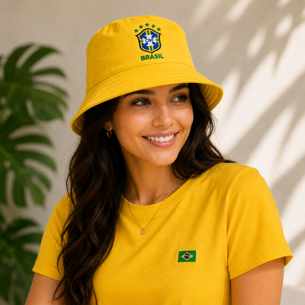 Chapéu Bucket Hat Brasil Vibes Unissex Estilo Mod