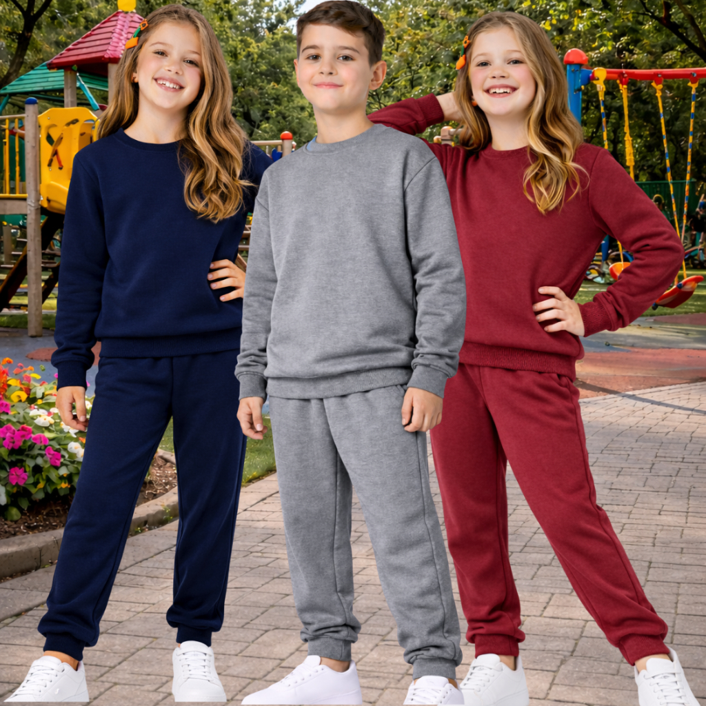 Conjunto de moletom infantil juvenil menino e meni