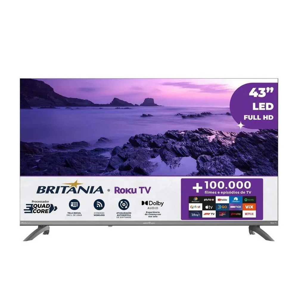 Smart TV 43 Britânia B43CRA Full HD Wi-Fi HDMI US