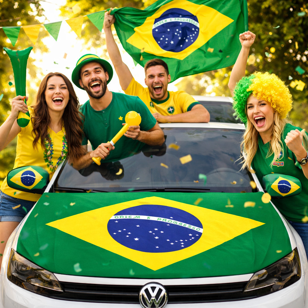 Kit Copa do Mundo Brasil Carro Capa de Retrovisor