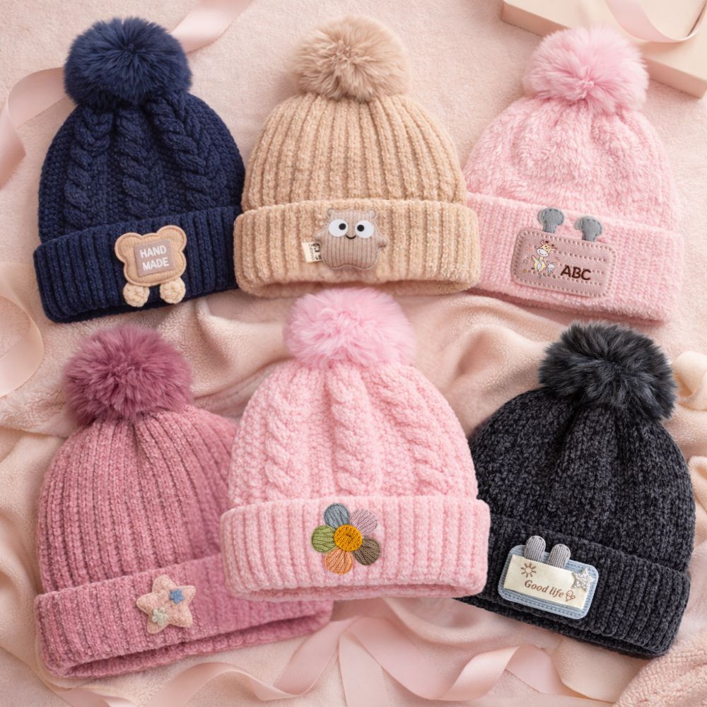 Touca Gorro Infantil Com Pompom Forrada Peluciada 