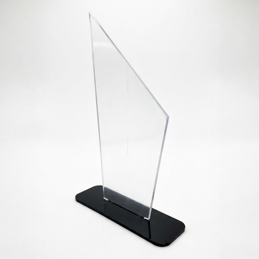 Kit Troféus Acrílico 2mm Cristal 18x12cm Com Bas