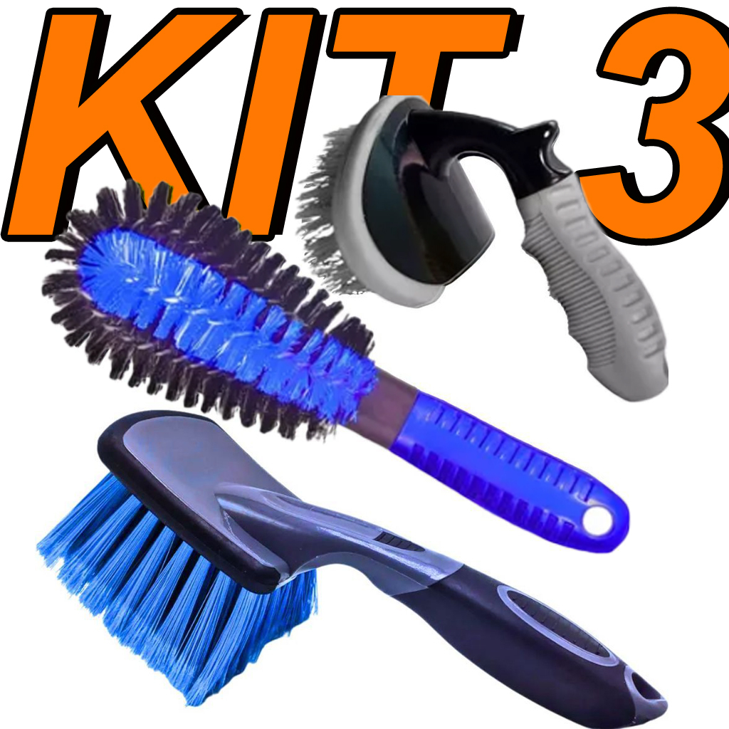 KIT 3 ESCOVA FURO DE RODA PEPINO ESCOVA CAIXA DE R