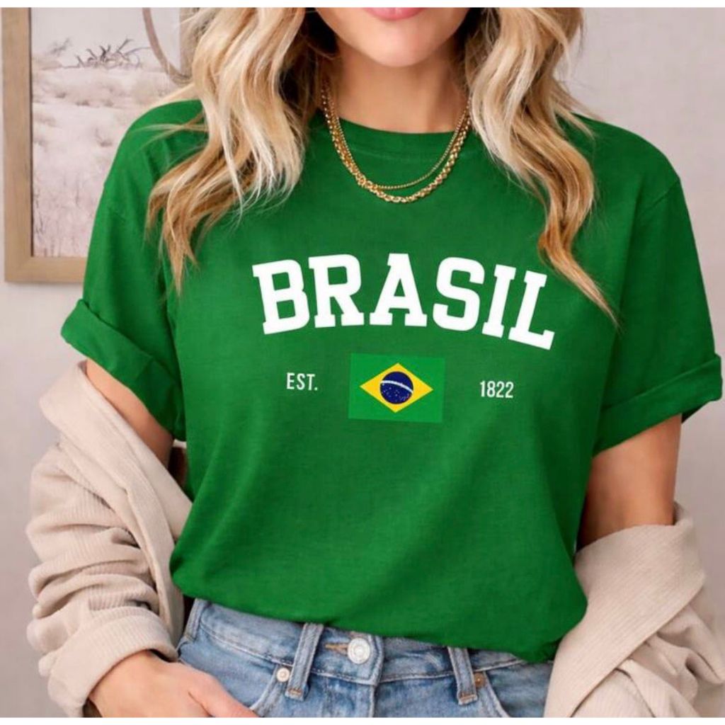 camiseta Copa T-shirt Feminina Gola Redonda Modinh