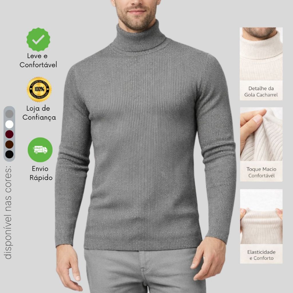 Blusa Canelada Cacharrel  Masculina