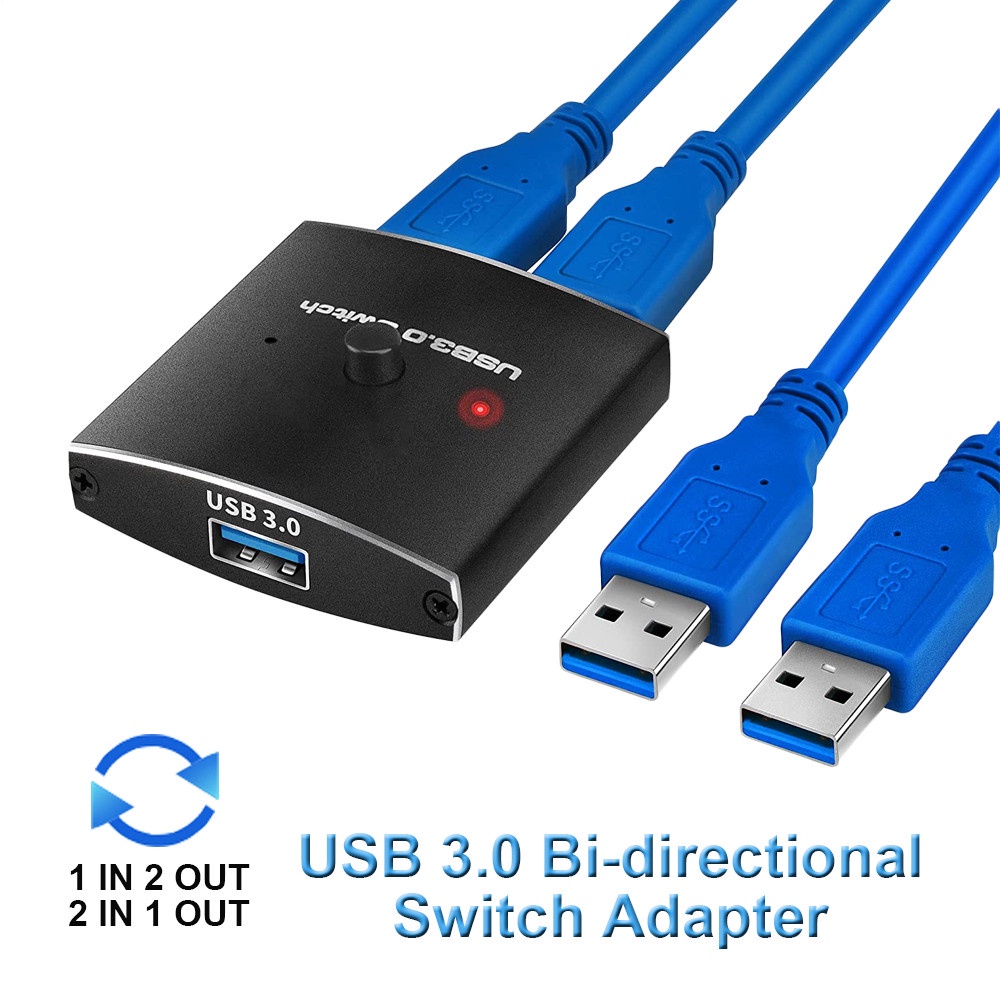 Seletor De Switch USB 3.0 KVM 5Gbps 2 Em 1 Saída 