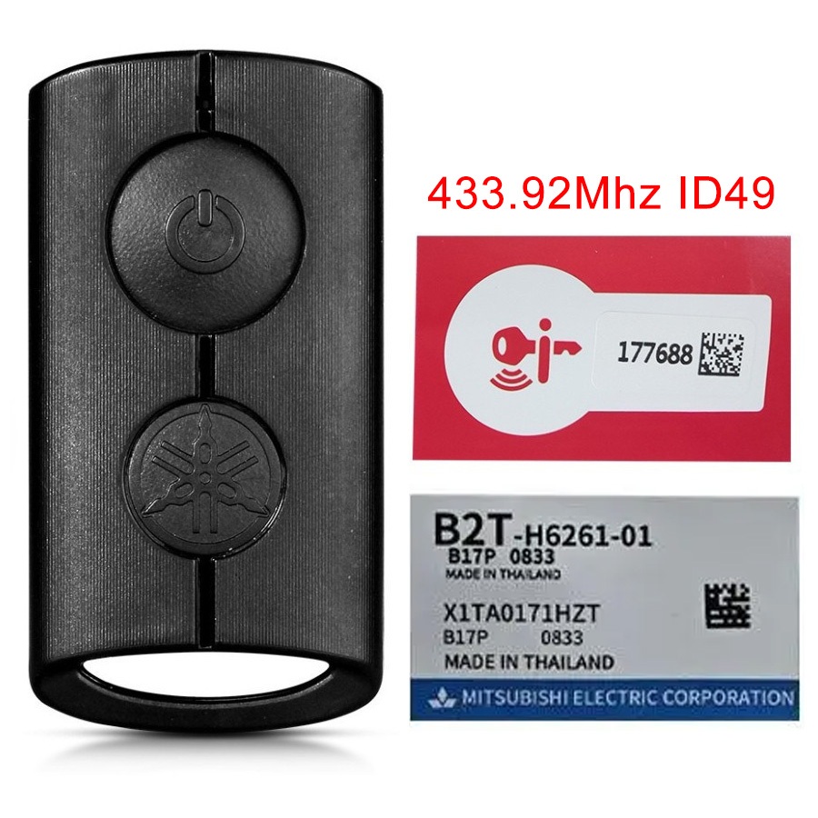 B2T Chave De Controle Da Motocicleta Fob 433.92Mhz