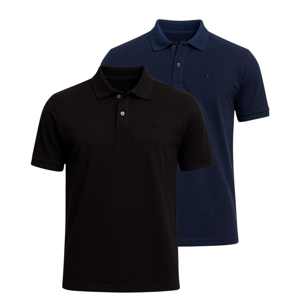 Kit Camisas Polo Masculina Colarinho inglês Tecid