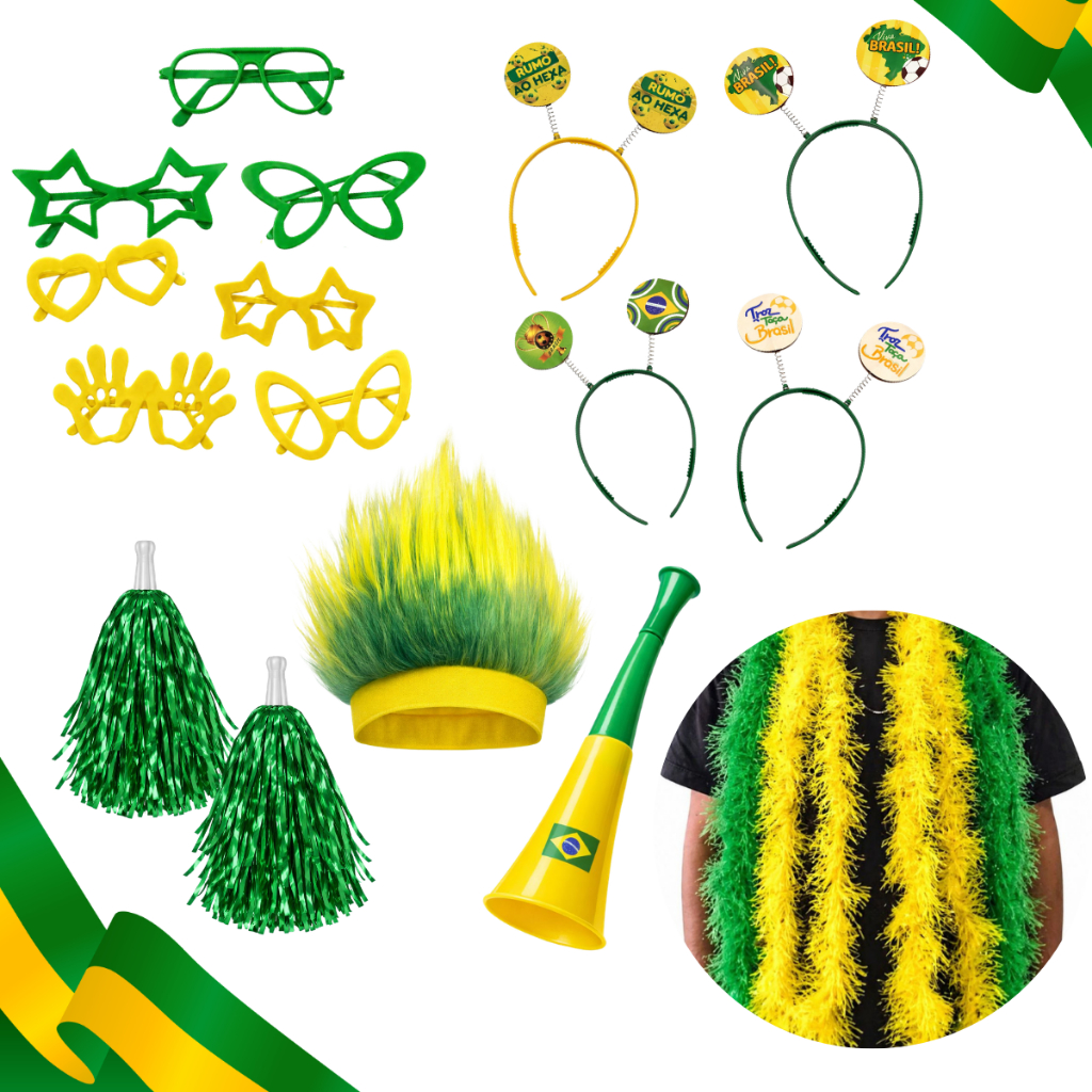 Kit Torcida Brasil Copa do Mundo 30 Itens BR Ócul