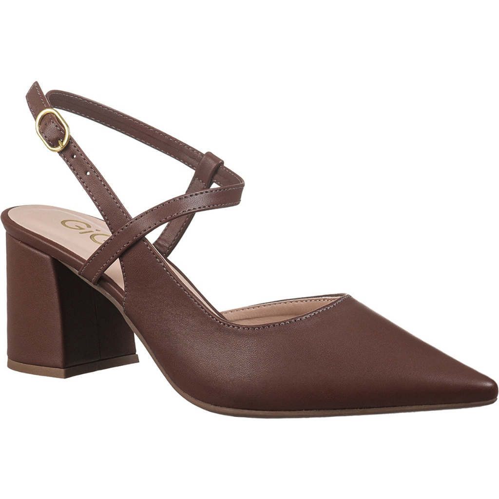 Scarpin Feminino Slingback Bico Fino Salto Médio 