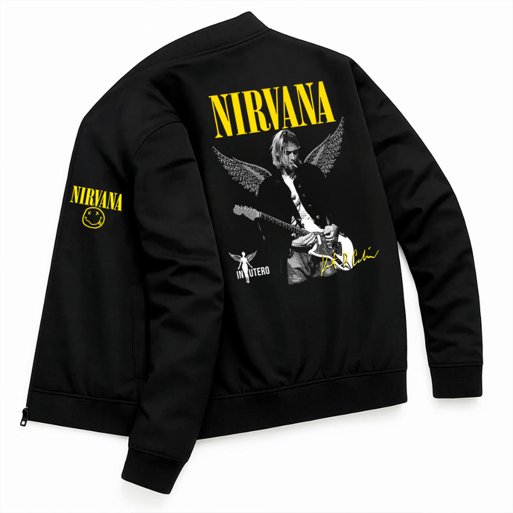 Jaqueta Bomber Masculina Nirvana In Utero Banda Ro