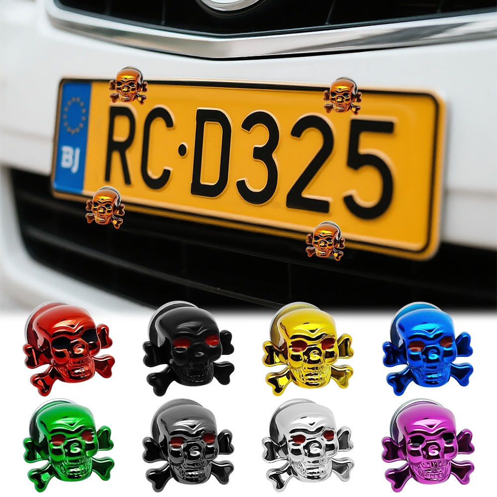 2/4 Peças Parafuso de Placa de Carro Estilo Cavei