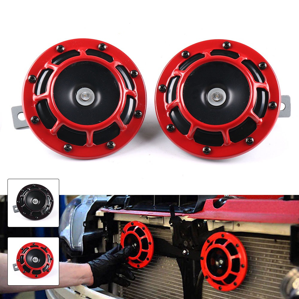 Conjunto de buzina de ar para carro vermelho, 2 pe