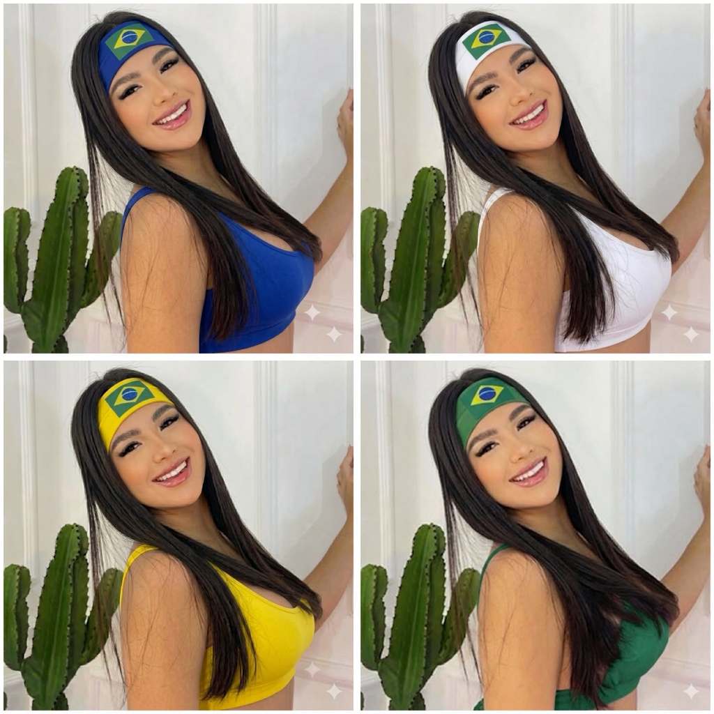 Faixa de Cabelo Copa do Mundo Verde Amarelo Azul K