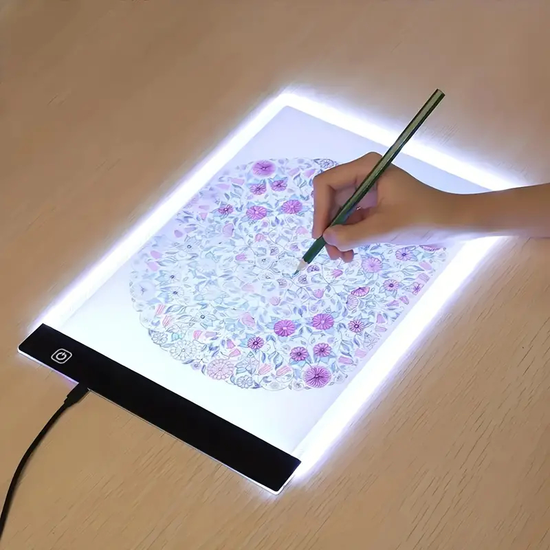 Mesa De Luz Led Branco Desenho Transposição A4 P
