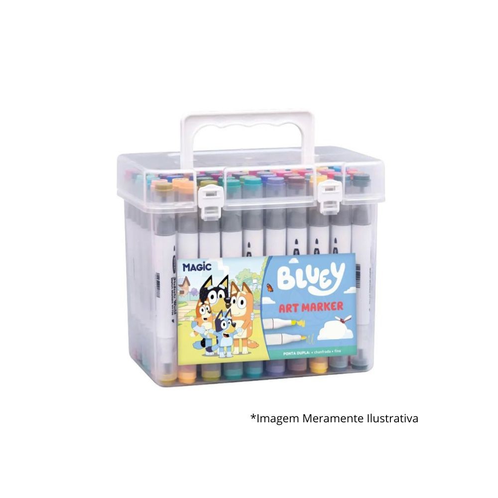 Kit Canetinha Touch Bluey 60 Cores Art Marker R