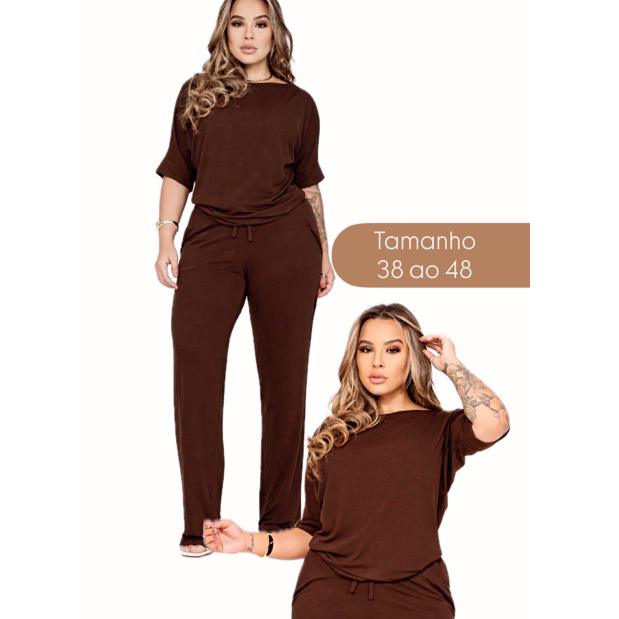 Conjunto Feminino Viscolaycra Calça e Blusa Elast
