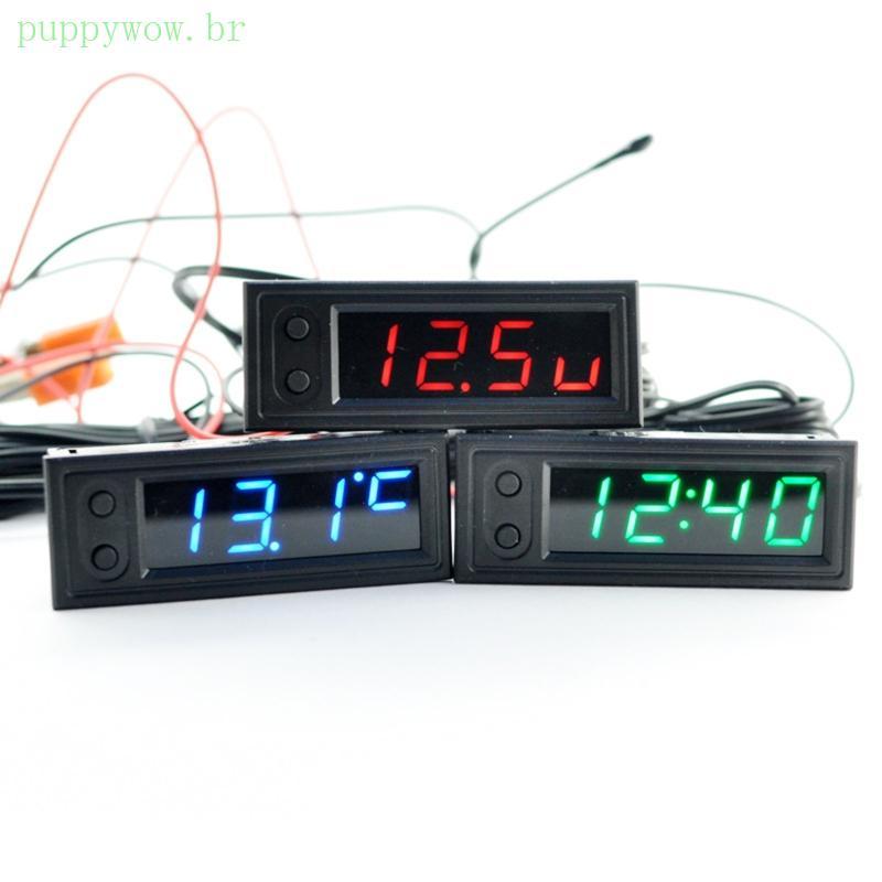PUP Ajustável Relógio Temperatura Do Carro 12V 3