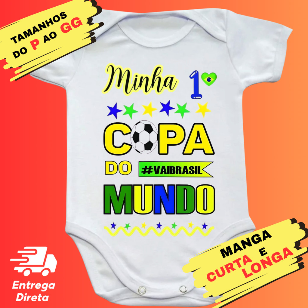 Body Bebê Minha 1 Copa Do Mundo Brasil Torcedor B