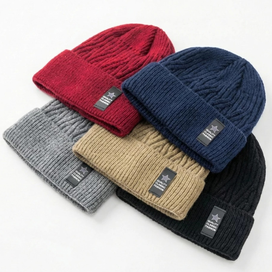 Touca Gorro Unissex Inverno Forrada Quente Tricô 