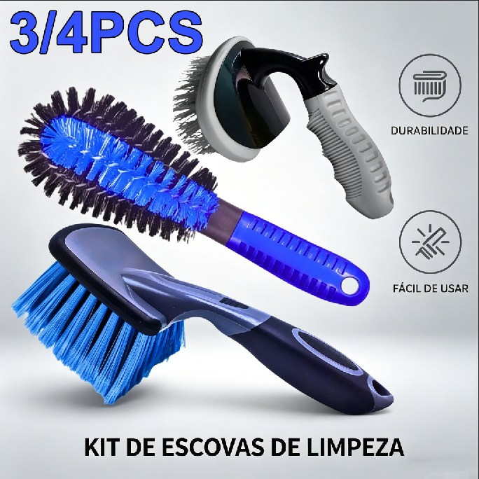 KIT 3 ESCOVA FURO DE RODA PEPINO ESCOVA CAIXA DE R